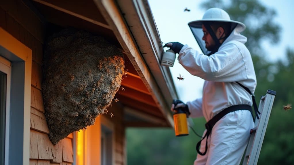 Hornet nest removal process